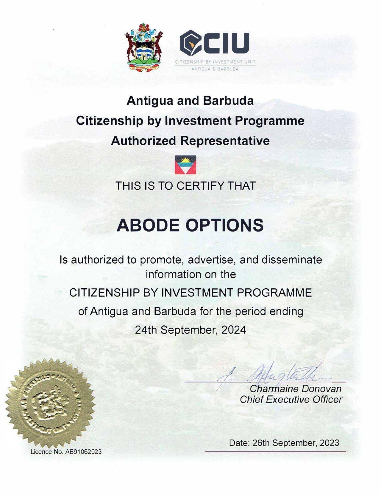 Citizenship by Investment Unit Certification